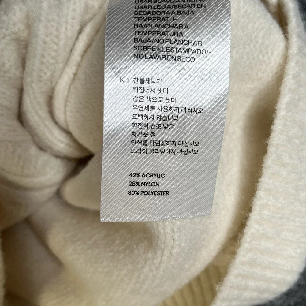 Aelfric Eden Retro 90s Cable Knit Sweater Men XL White Cream Ivory Fisherman‎